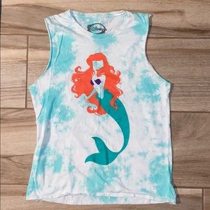 Tie Dye little mermaid muscle tank